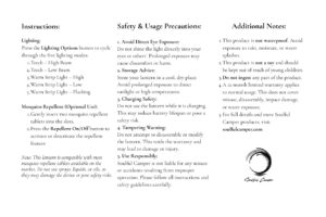 Silent Lantern instruction manual with safety guidelines and usage precautions